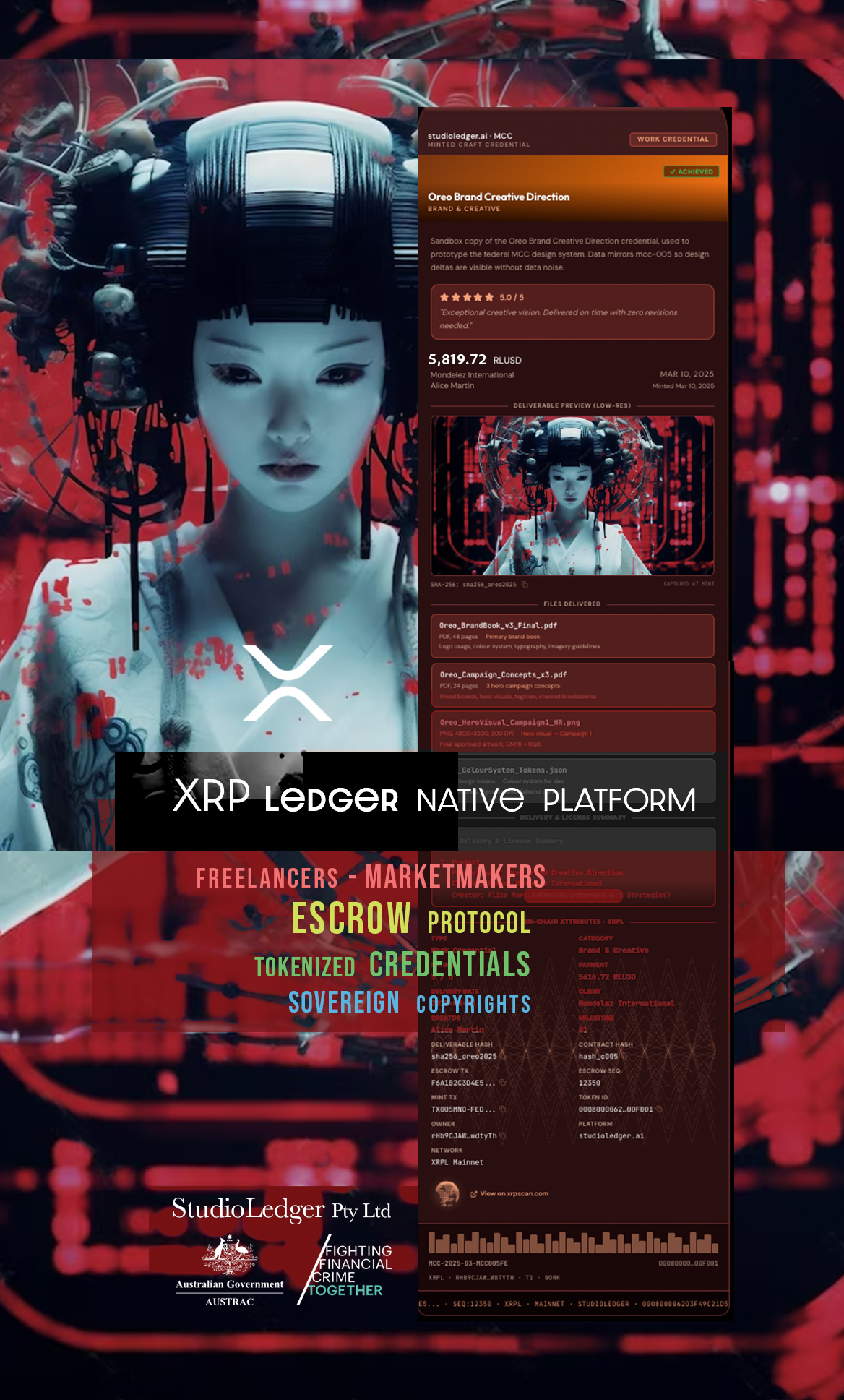 StudioLedger — XRPL native platform: escrow protocol, tokenized credentials, sovereign copyrights